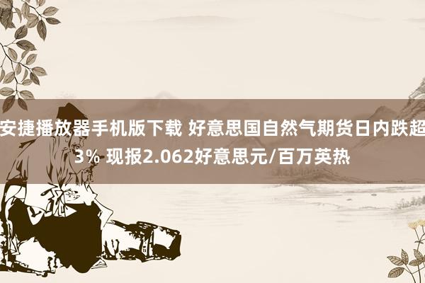 安捷播放器手机版下载 好意思国自然气期货日内跌超3% 现报2.062好意思元/百万英热