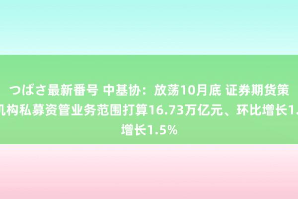 つばさ最新番号 中基协：放荡10月底 证券期货策动机构私募资管业务范围打算16.73万亿元、环比增长1.5%