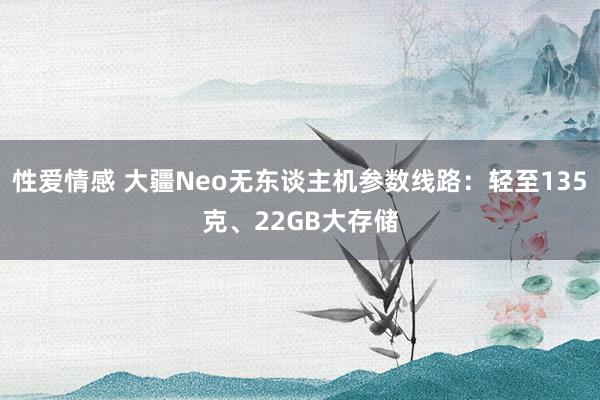 性爱情感 大疆Neo无东谈主机参数线路：轻至135克、22GB大存储