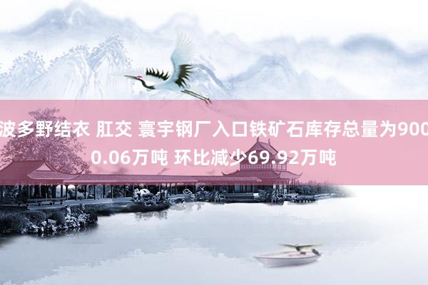 波多野结衣 肛交 寰宇钢厂入口铁矿石库存总量为9000.06万吨 环比减少69.92万吨