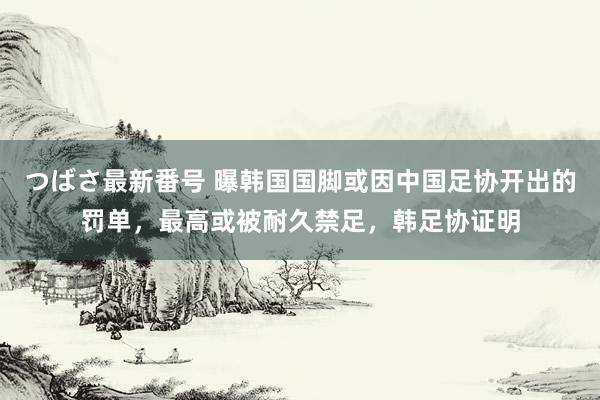 つばさ最新番号 曝韩国国脚或因中国足协开出的罚单，最高或被耐久禁足，韩足协证明