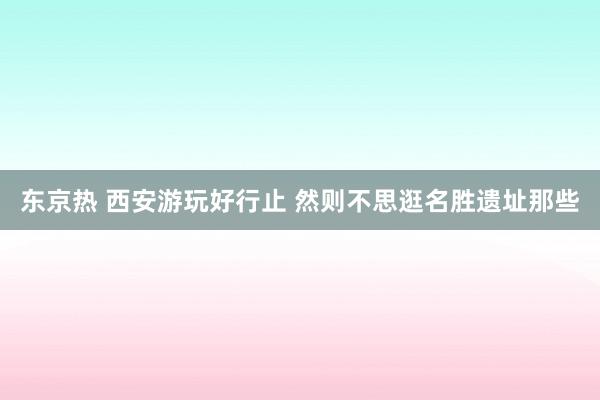 东京热 西安游玩好行止 然则不思逛名胜遗址那些