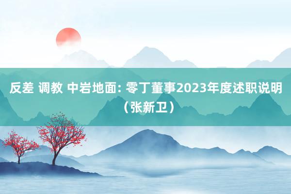 反差 调教 中岩地面: 零丁董事2023年度述职说明（张新卫）