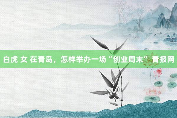 白虎 女 在青岛，怎样举办一场“创业周末” 青报网