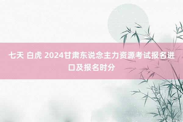 七天 白虎 2024甘肃东说念主力资源考试报名进口及报名时分